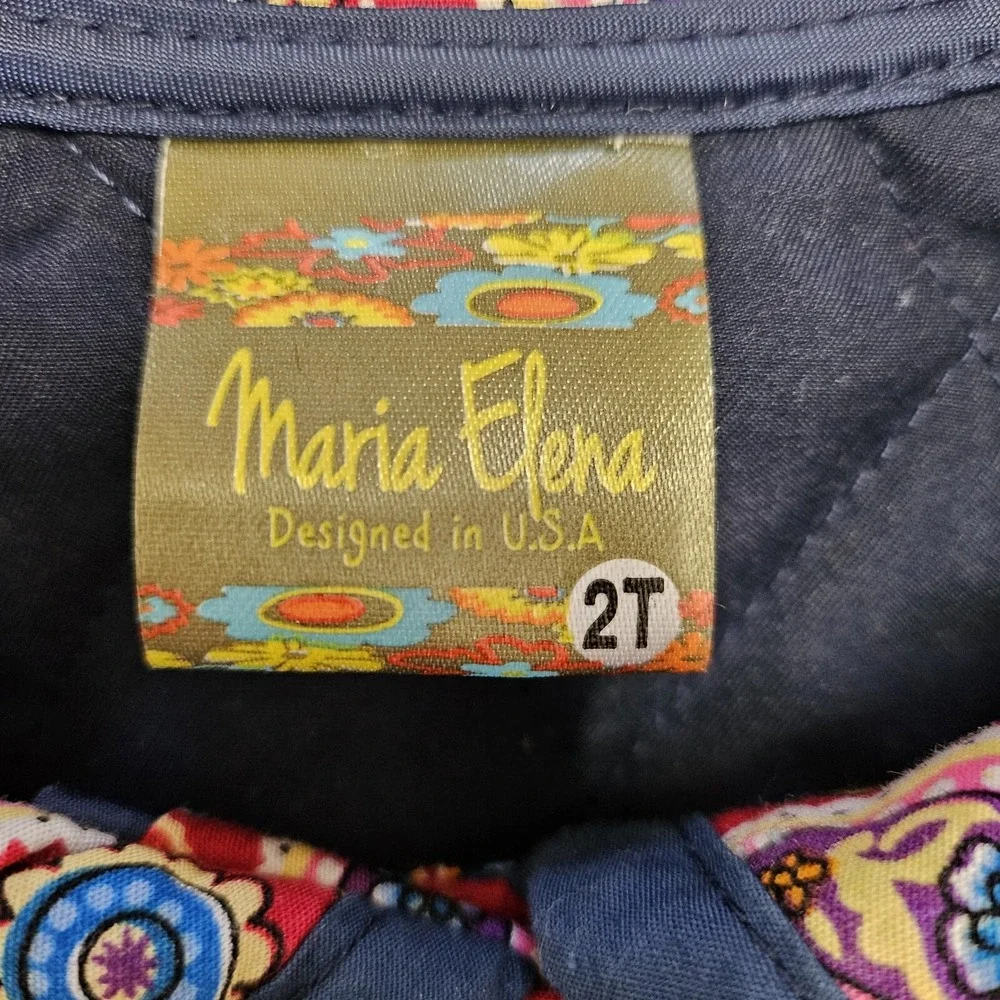 Maria Elena 100% Cotton‎ Paisley Quilted Jacket Toddler Girls 2T Artsy